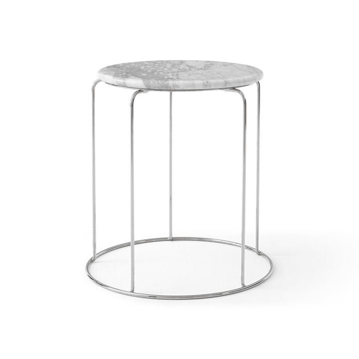 Wire Stool VP11 bordplate Ø38 cm, Marmor Bianco Carrara &Tradition