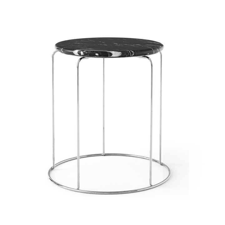 Wire Stool VP11 bordplate Ø38 cm, Marmor Nero Marquina &Tradition