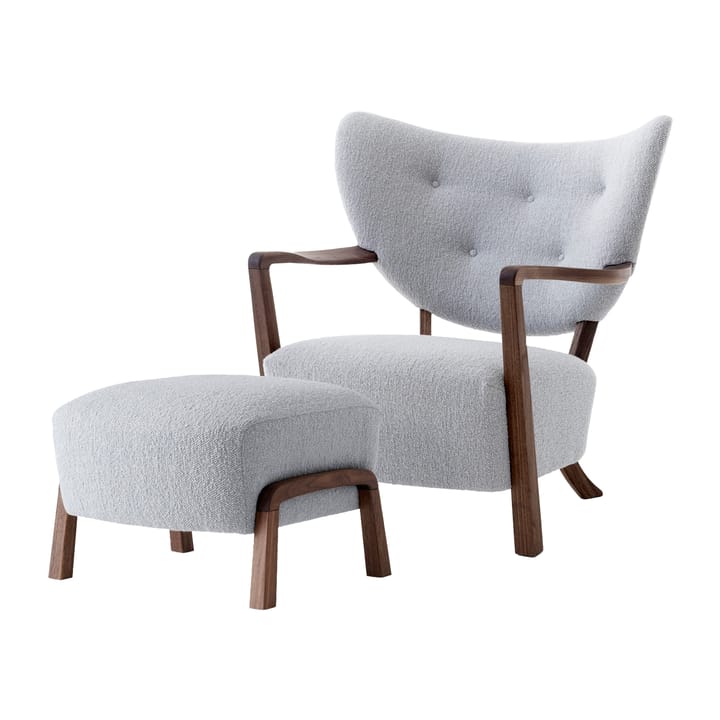 Wulff Lounge Chair ATD2 lenestol inkl. puff ATD3 - Oljet valnøtt-Karandash - &Tradition