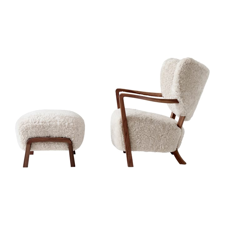 Wulff Lounge Chair ATD2 lenestol inkl. puff ATD3, Oljet valnøtt-Moonlight &Tradition