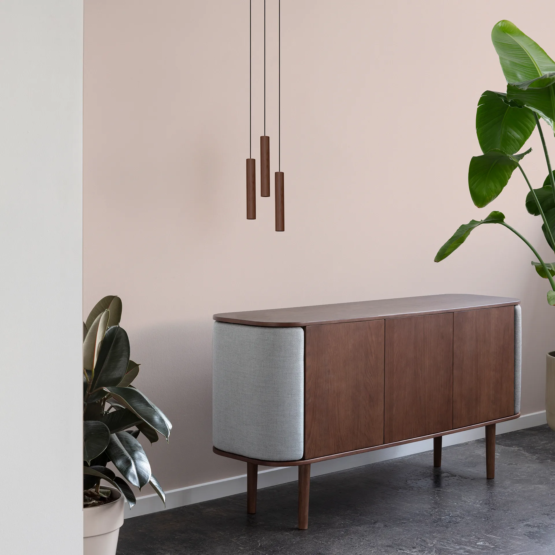 3 Chimes lampe, mørk eik Umage