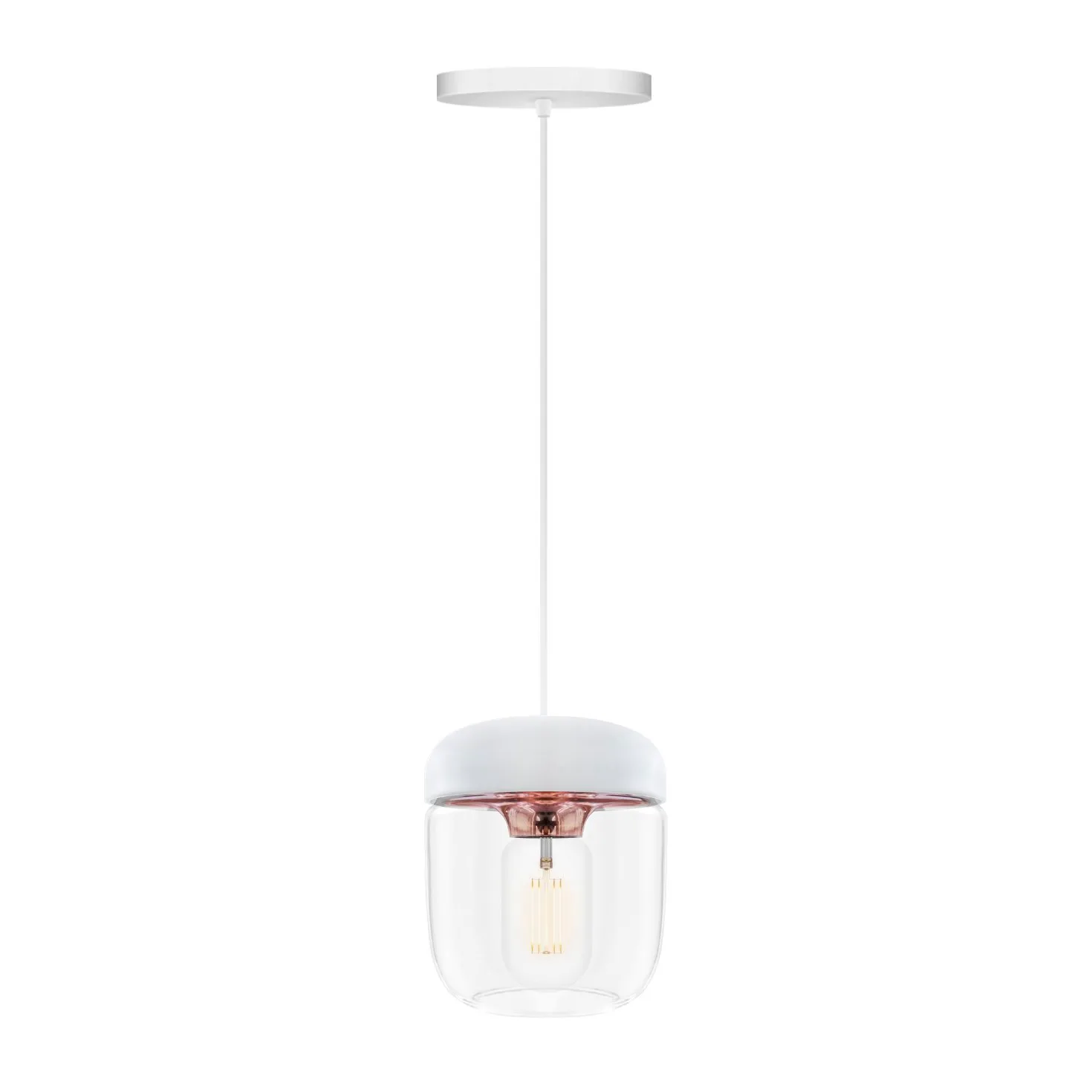 Acorn lampeskjerm hvit, polert kobber Umage