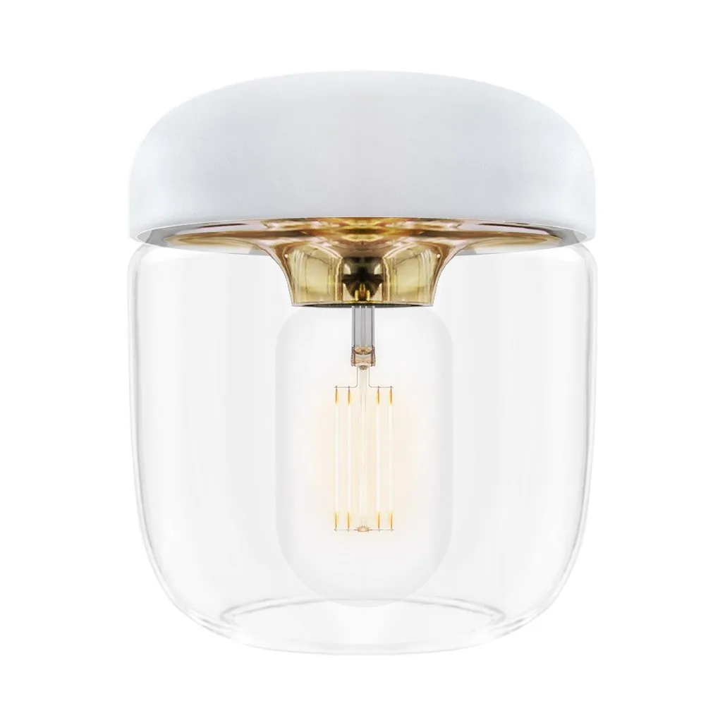 Acorn lampeskjerm hvit, polert messing Umage