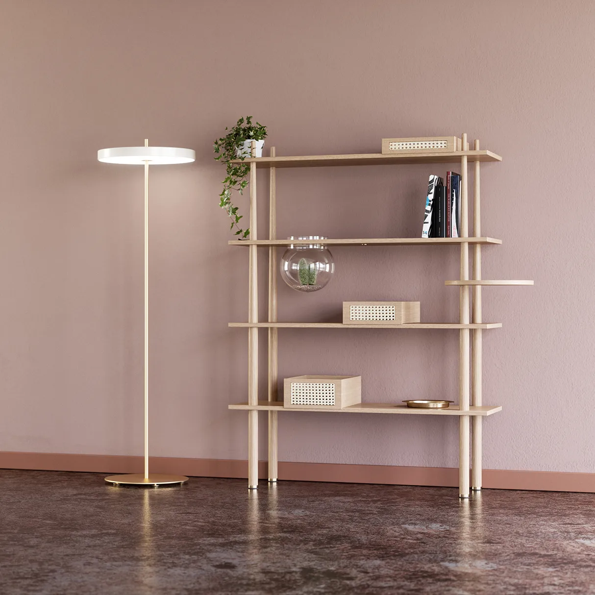 Asteria gulvlampe, perlehvit Umage