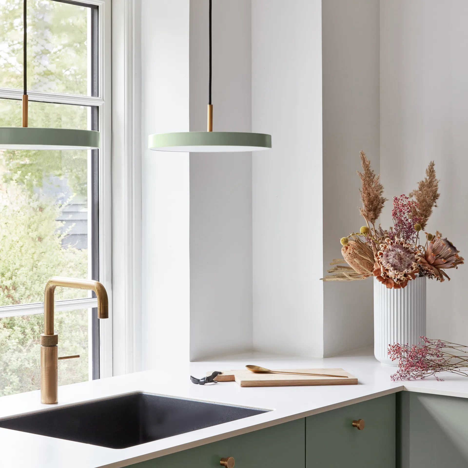 Asteria Mini taklampe, Nuance olivene Umage