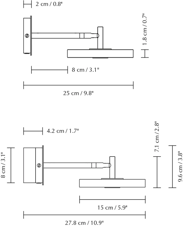 Asteria Wall short vegglampe, Pearl white Umage
