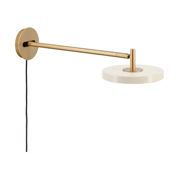 Asteria Wall vegglampe - Long, Pearl white-brass - Umage