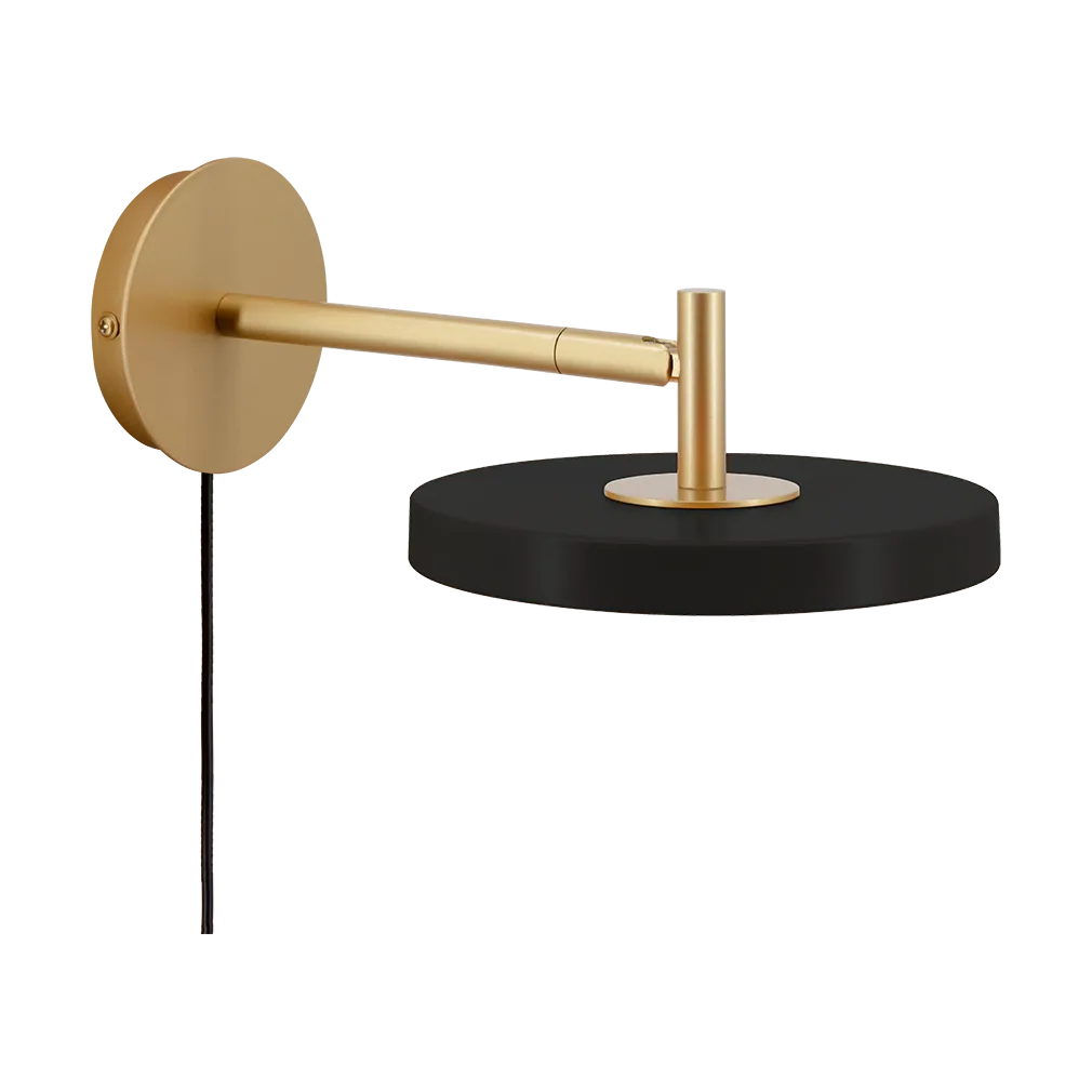 Asteria Wall vegglampe, Short, Black-brass Umage
