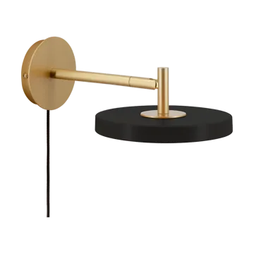 Asteria Wall vegglampe - Short, Black-brass - Umage