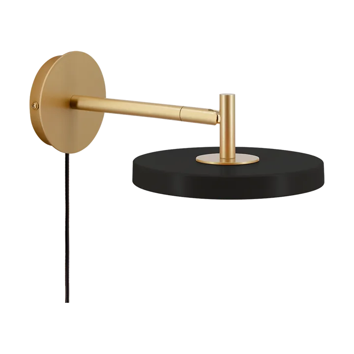 Asteria Wall vegglampe - Short, Black-brass - Umage