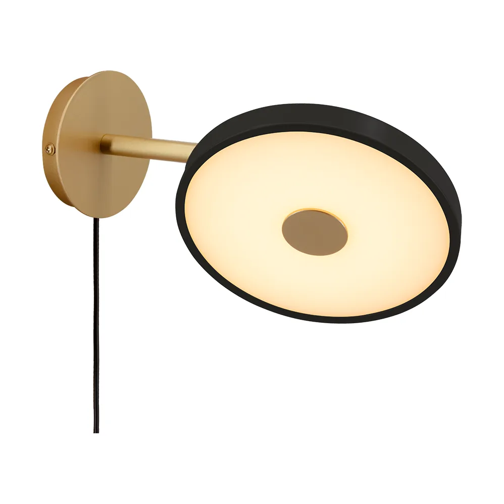 Asteria Wall vegglampe, Short, Black-brass Umage