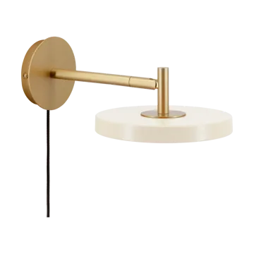 Asteria Wall vegglampe - Short, Pearl white-brass - Umage