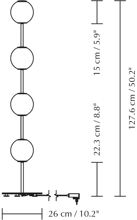 Audrey Floor gulvlampe, Plated brass Umage