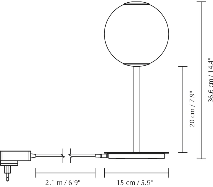 Audrey Table bordlampe, Plated brass Umage