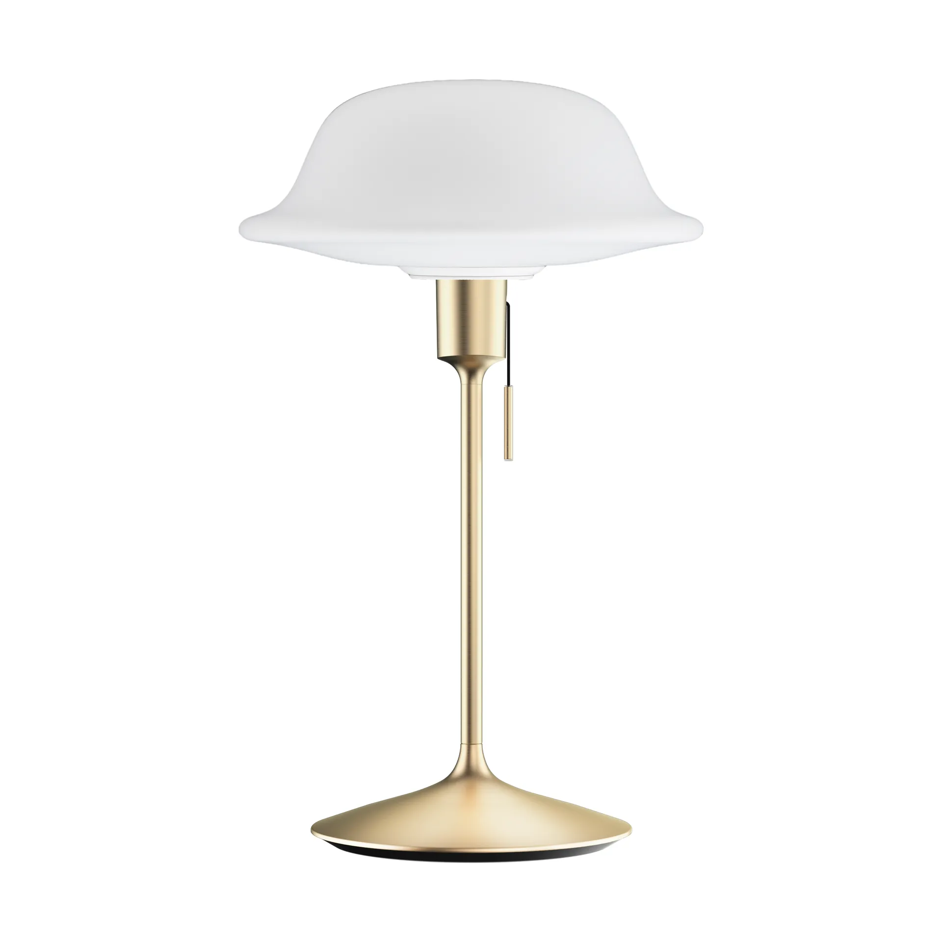 Butler bordlampe, Hvit-Børstet messing Umage