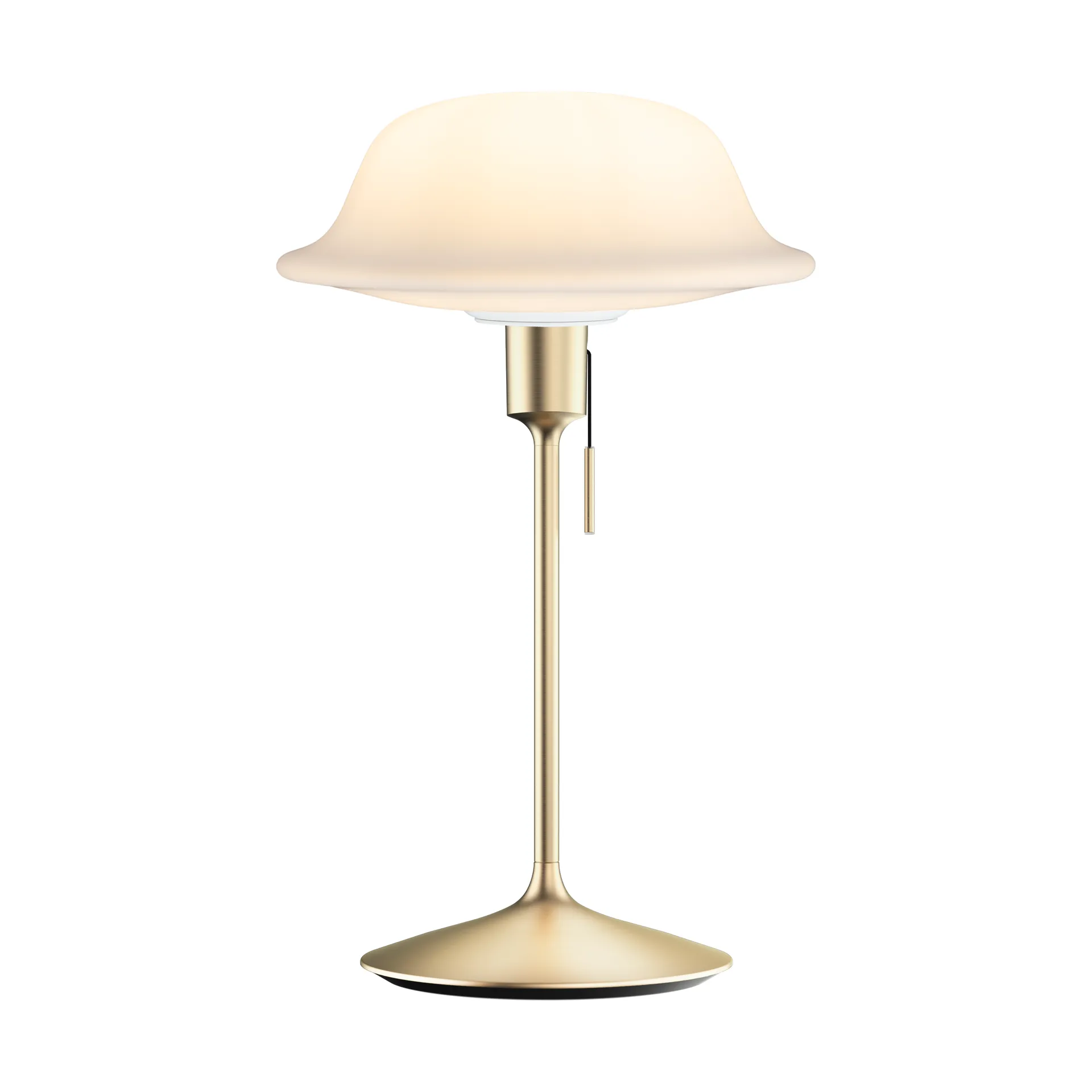 Butler bordlampe, Hvit-Børstet messing Umage