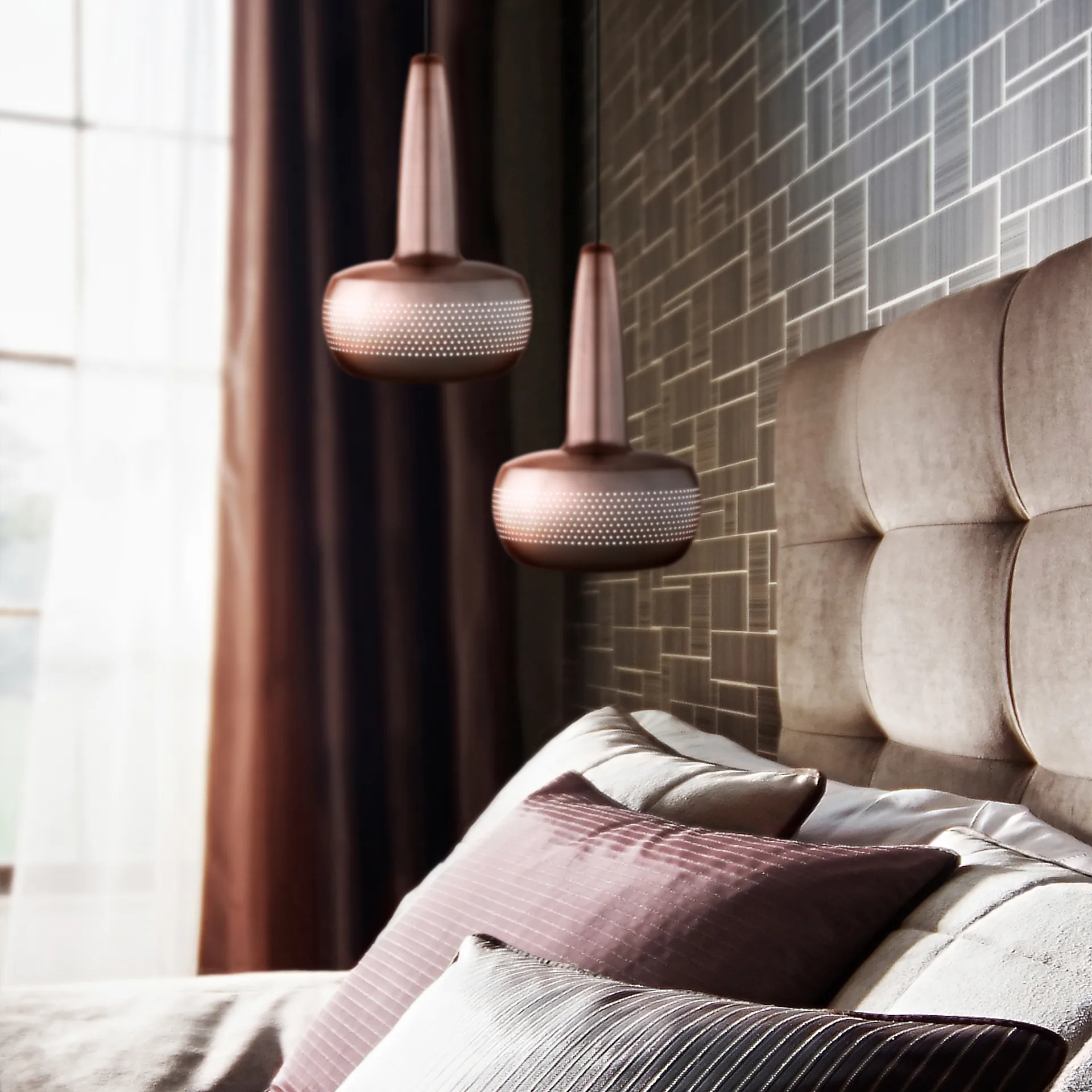 Clava taklampe Ø21,5 cm, Børstet kobber Umage