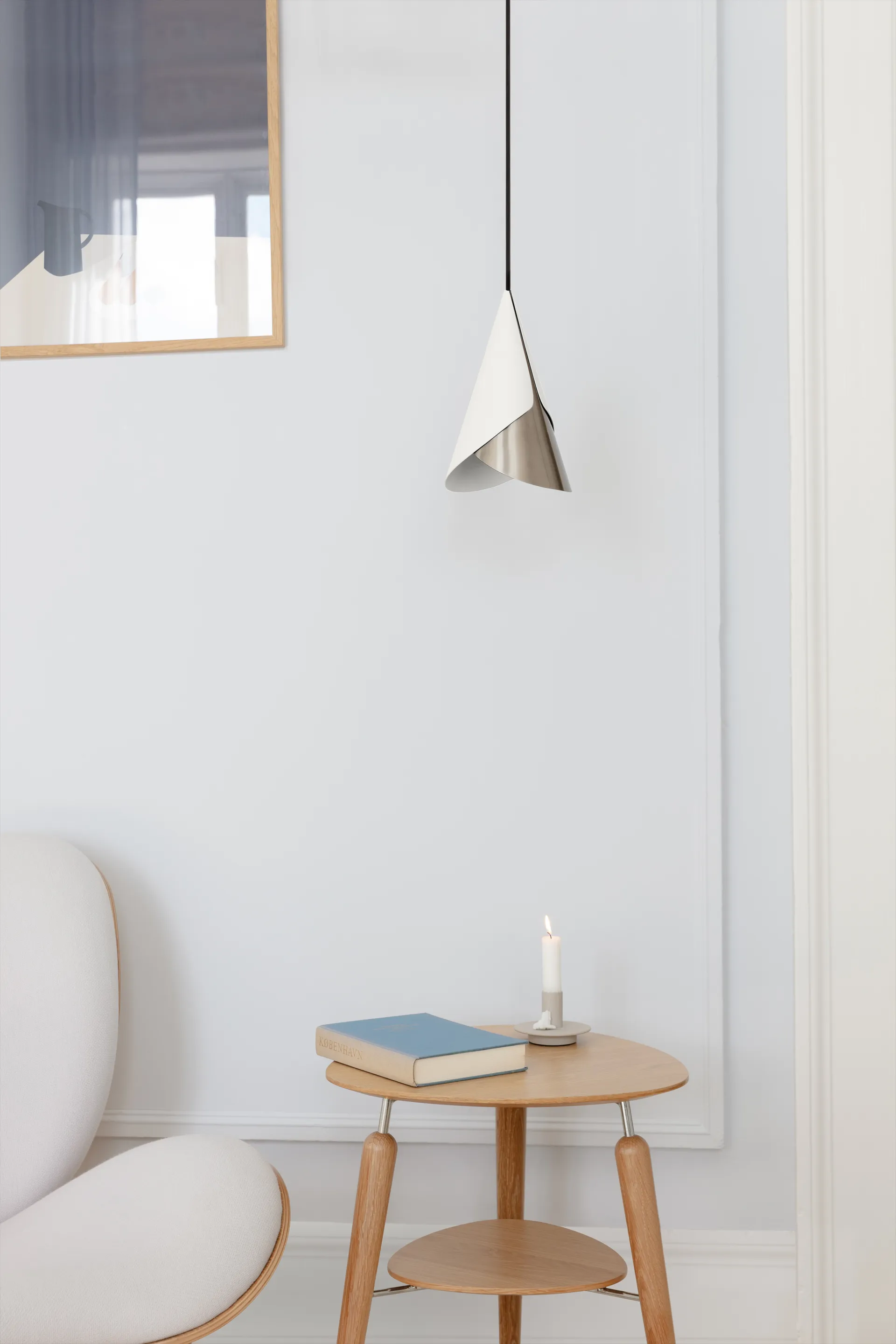 Cornet lampeskjerm, White-steel Umage