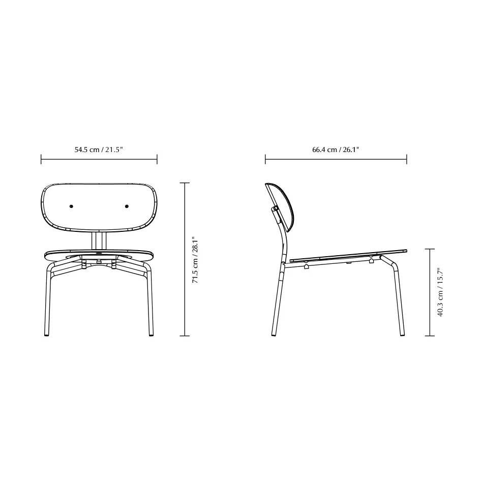 Curious loungefåtølje, Oak-black Umage