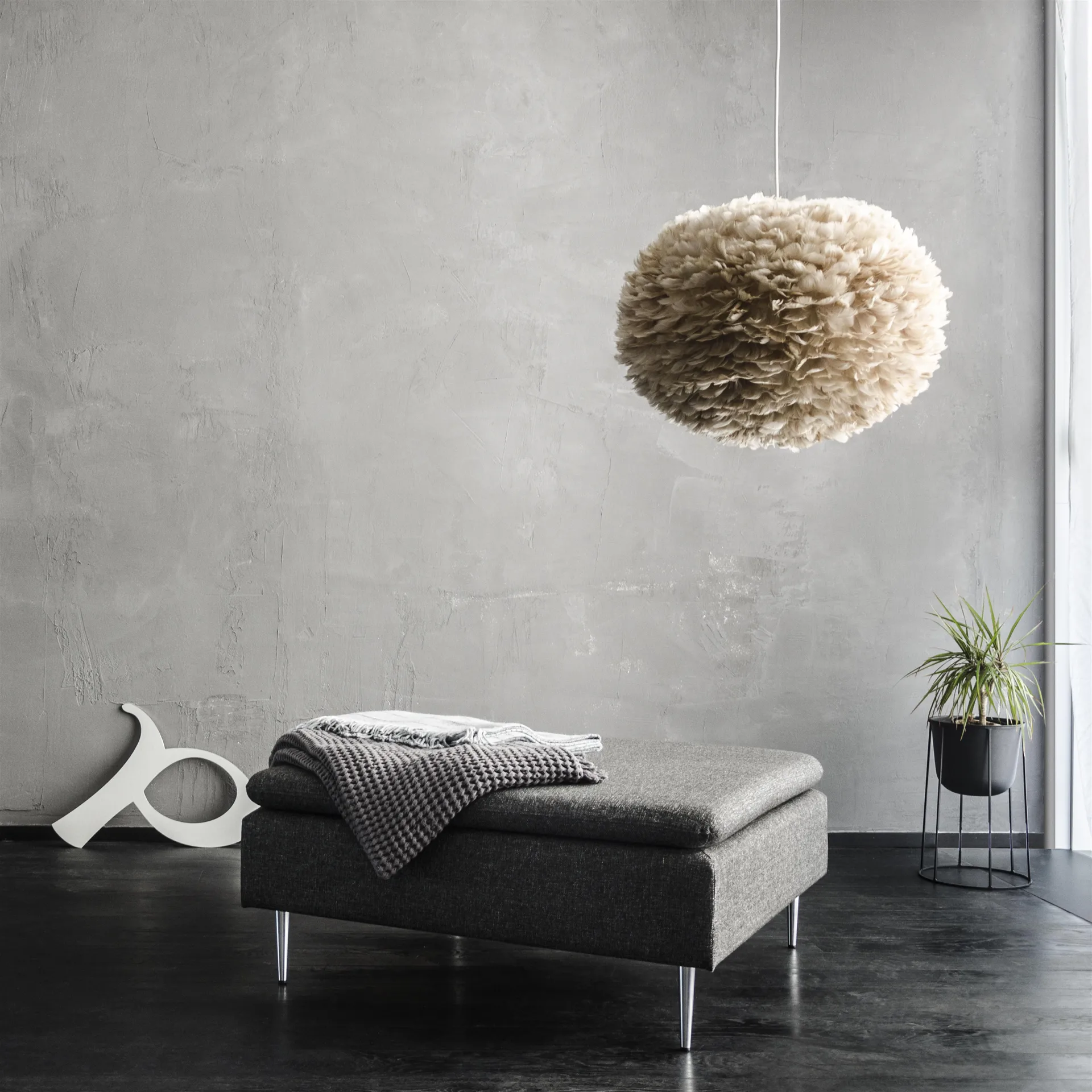 Eos lampe light brown, large Ø 65 cm Umage