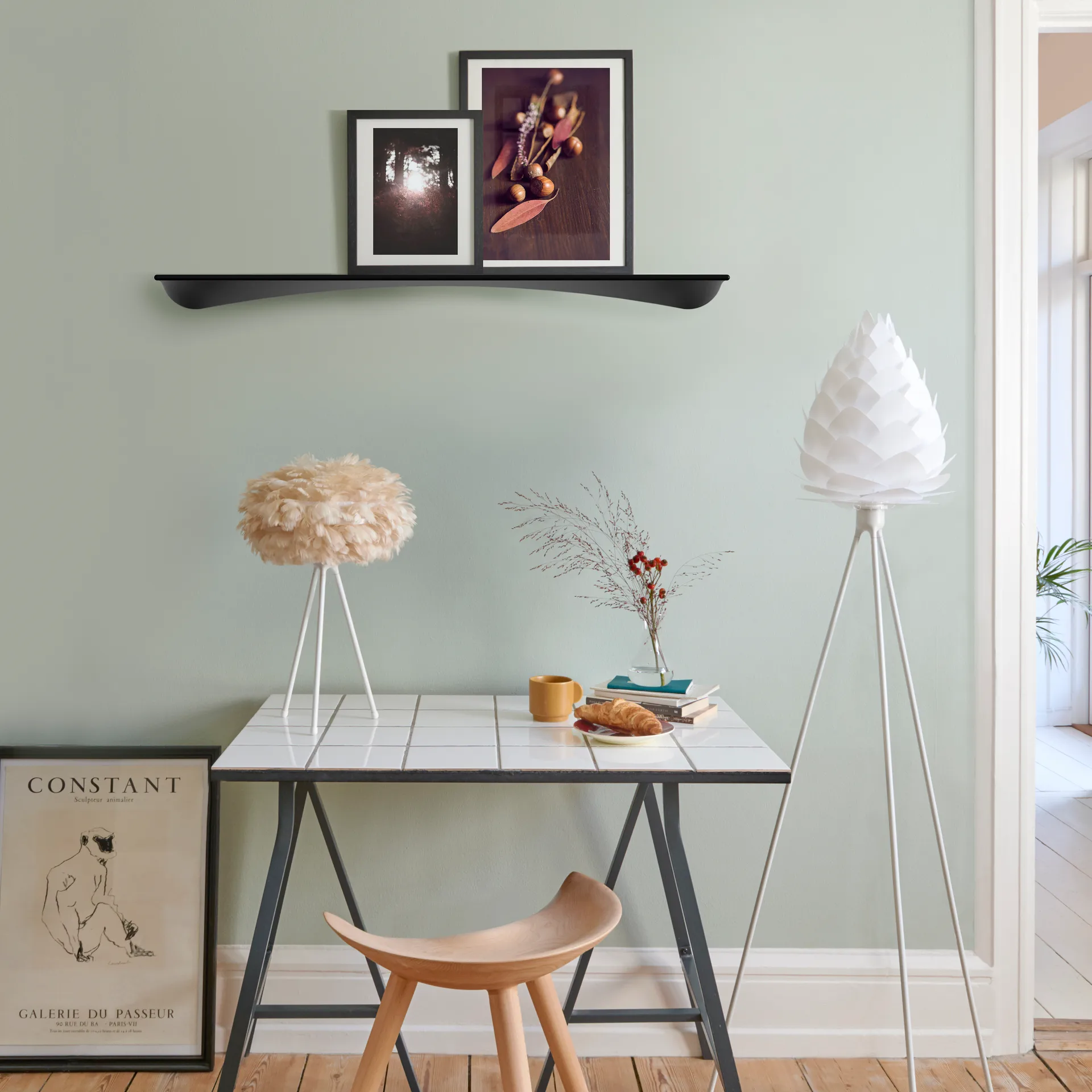 Flow hylle 98 cm, Dark ash Umage