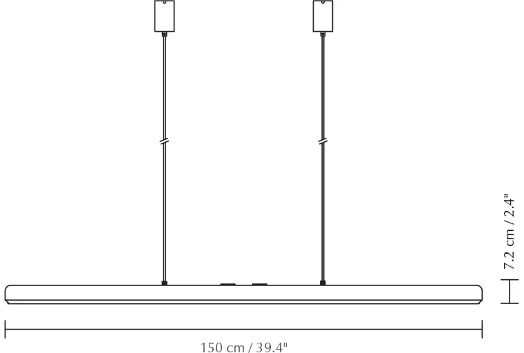Hazel Branch 1,5m pendel, Black-steel Umage
