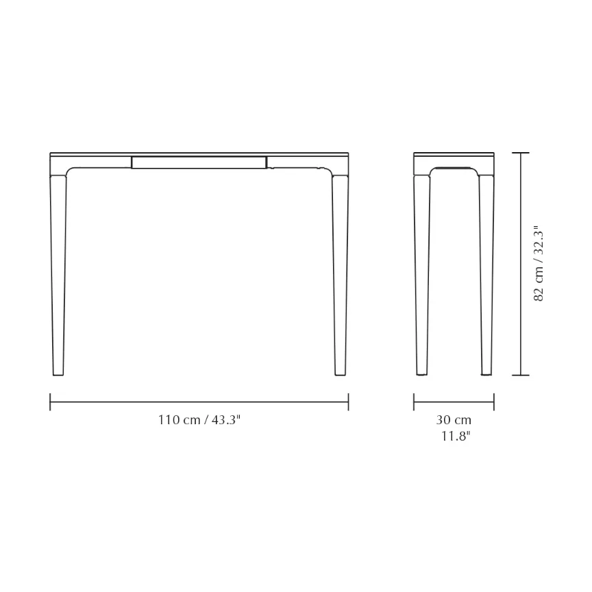 Heart'n'Soul konsollbord 120 cm, Oak-obsidian black Umage