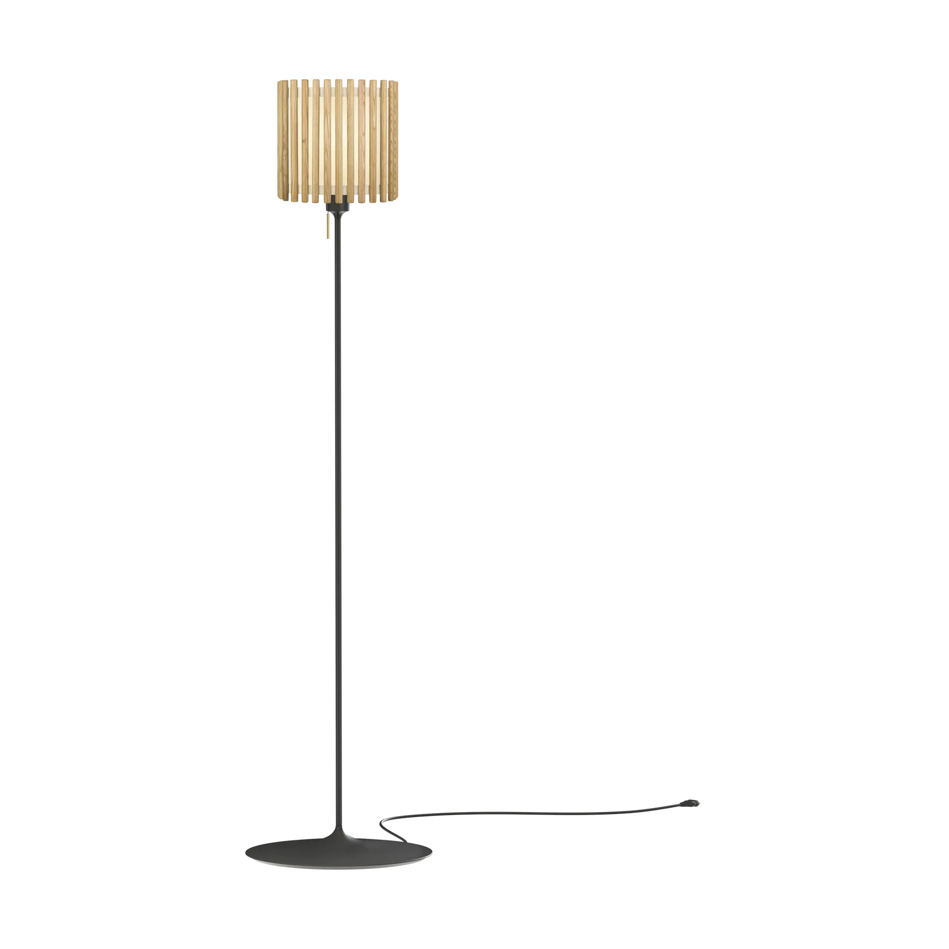 Komorebi gulvlampe medium, Square oak-Svart Umage