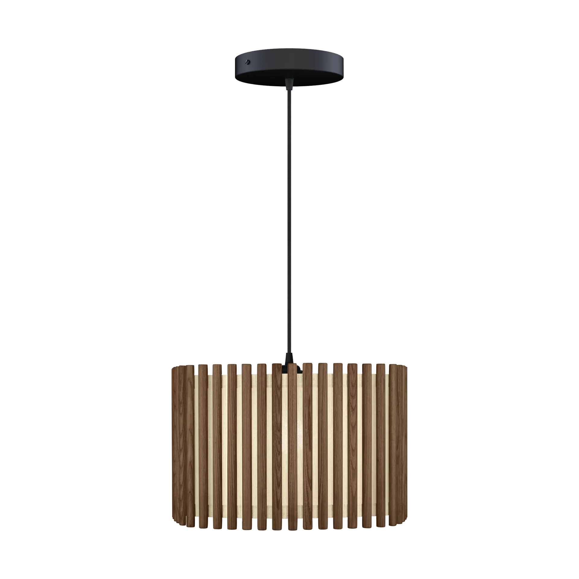 Komorebi pendel large, Square dark oak-Svart Umage