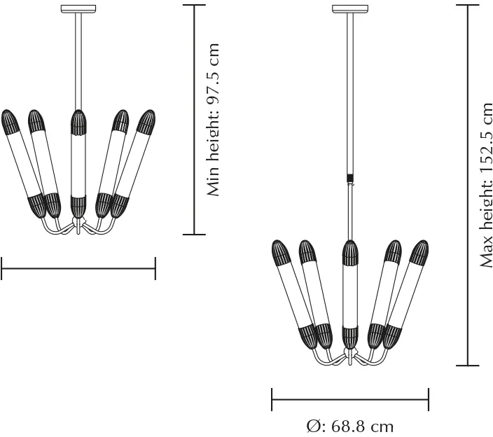 Lemon Squeeze Penta short taklampe, Polished steel Umage