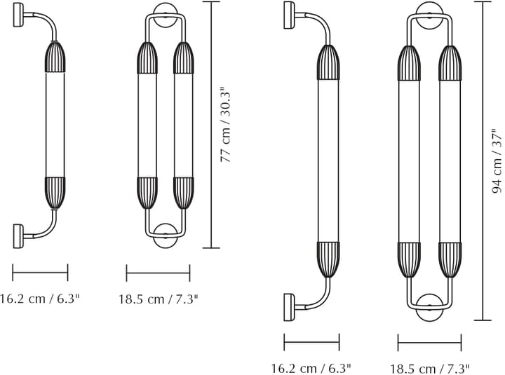 Lemon Squeeze Wall long vegglampe, Double plated brass Umage