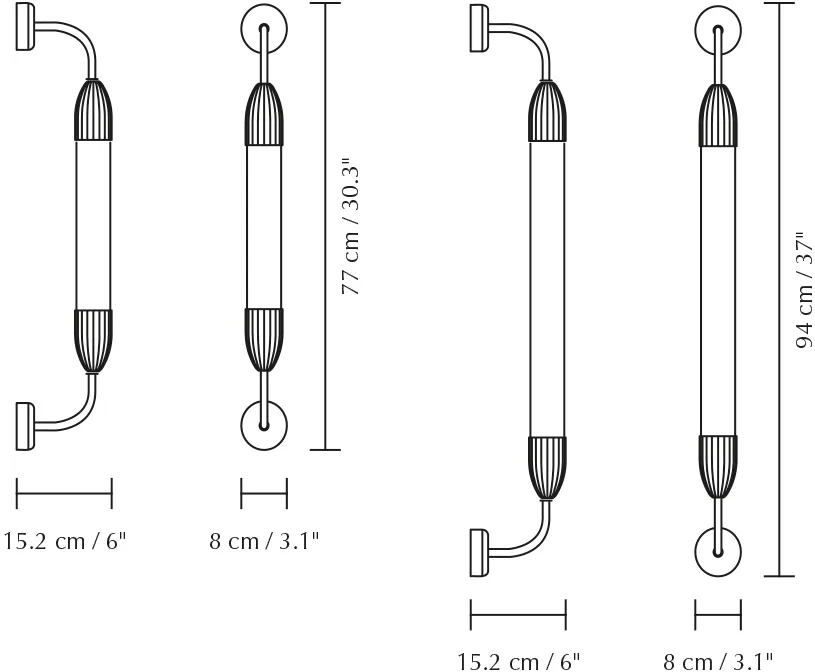 Lemon Squeeze Wall short vegglampe, Single polished steel Umage