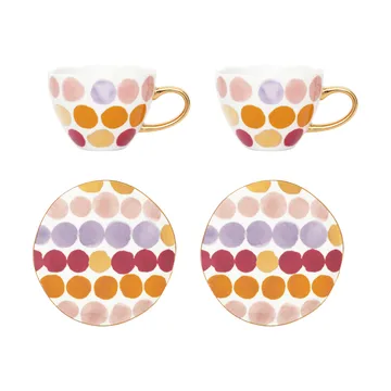 Good Morning Cappuccinokopp med fat 4 deler - Prikkete - URBAN NATURE CULTURE