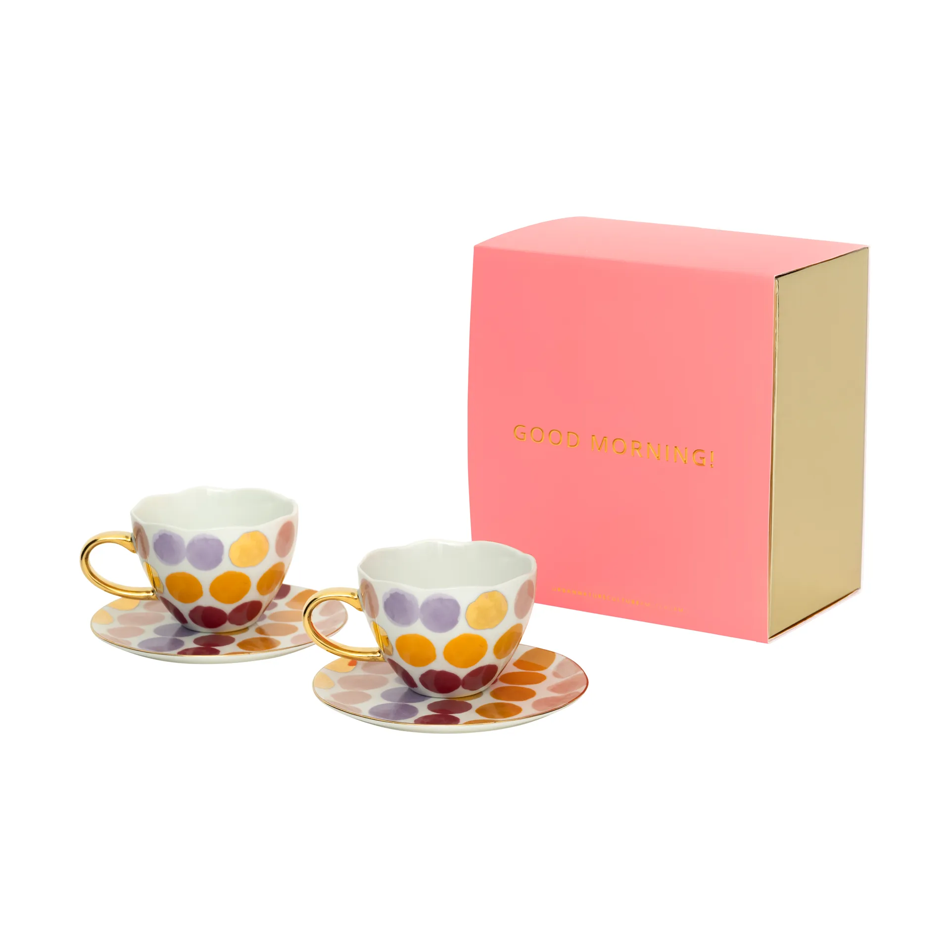 Good Morning Cappuccinokopp med fat 4 deler, Prikkete URBAN NATURE CULTURE