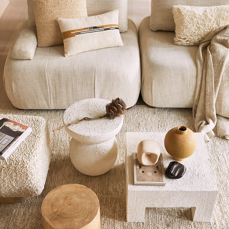 Kaura puff 38 cm, Off white URBAN NATURE CULTURE