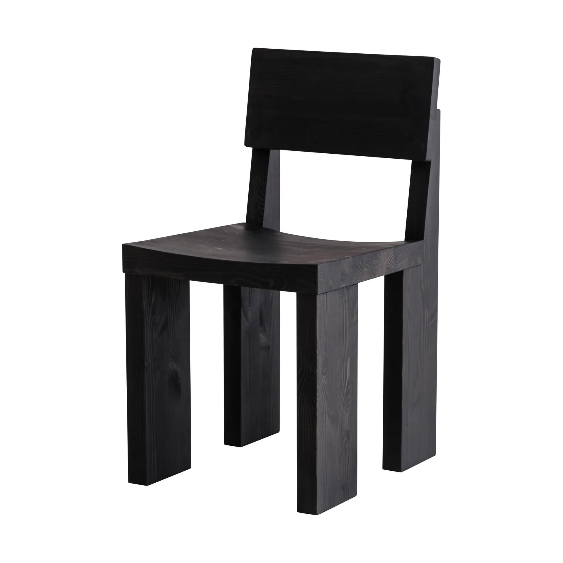 001 Dining Chair stol, Svartbeiset furu Vaarnii