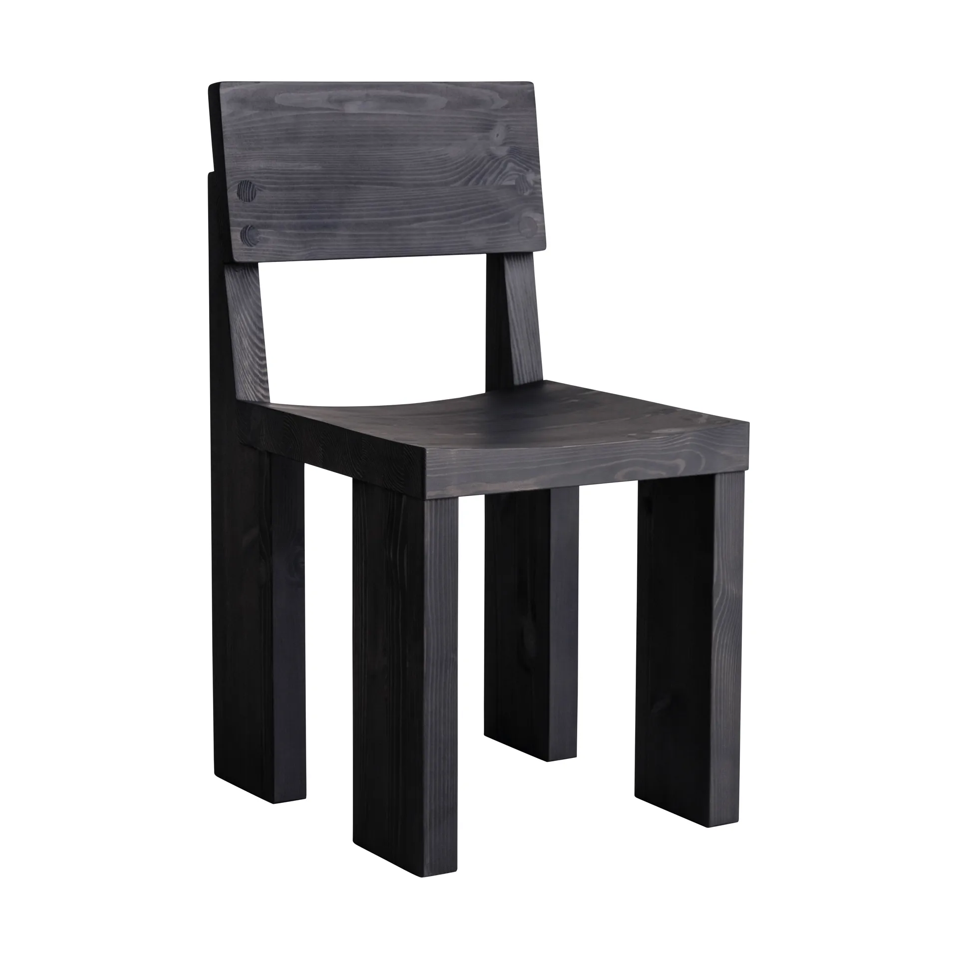 001 Dining Chair stol, Svartbeiset furu Vaarnii