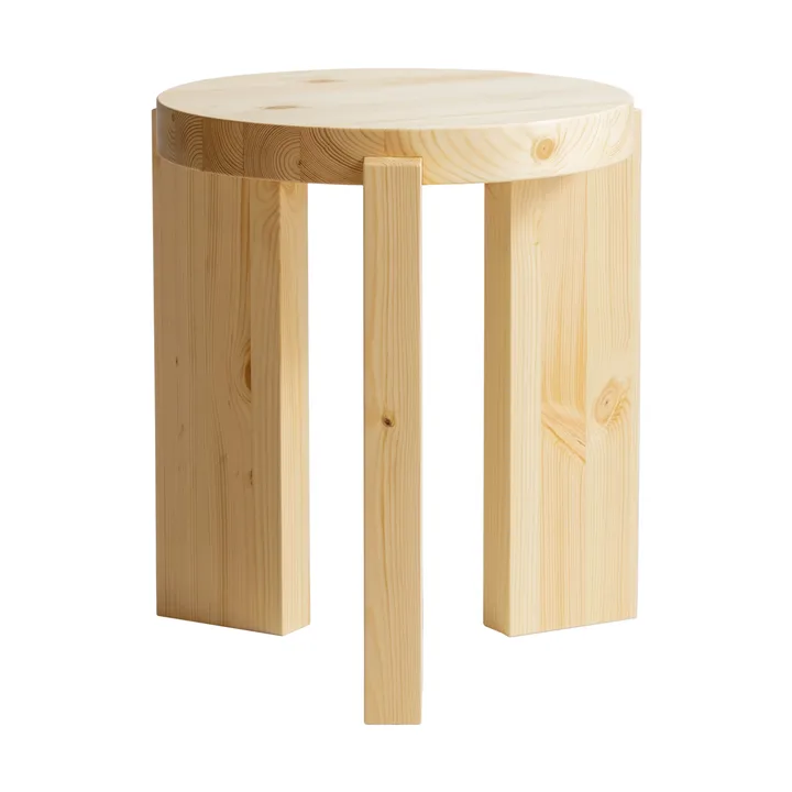 001 Stool rund krakk - Matt oljevokset furu, Ø40x44 cm - Vaarnii