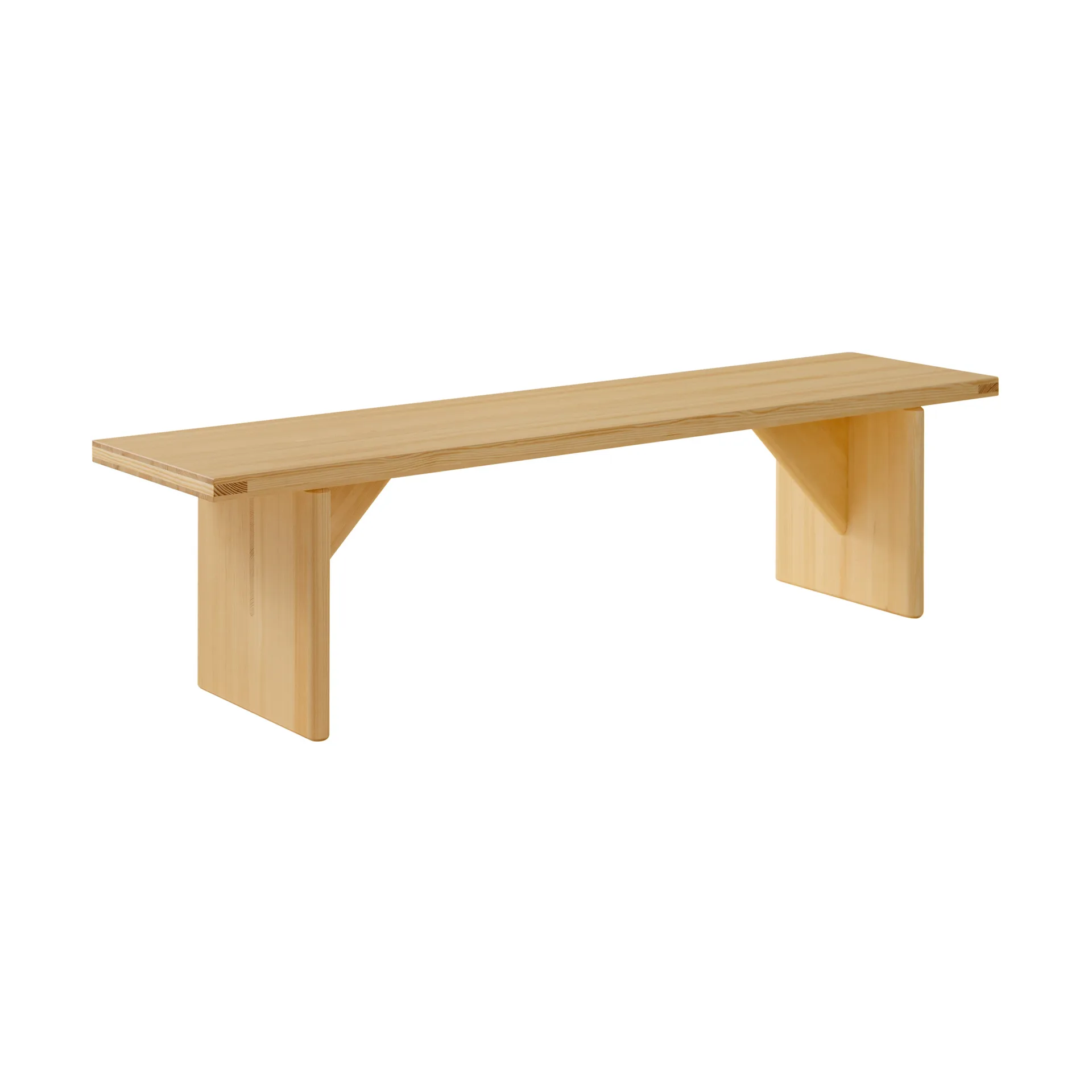 012 Kolmio Bench benk, Matt oljevokset furu, 176x42x45 cm Vaarnii