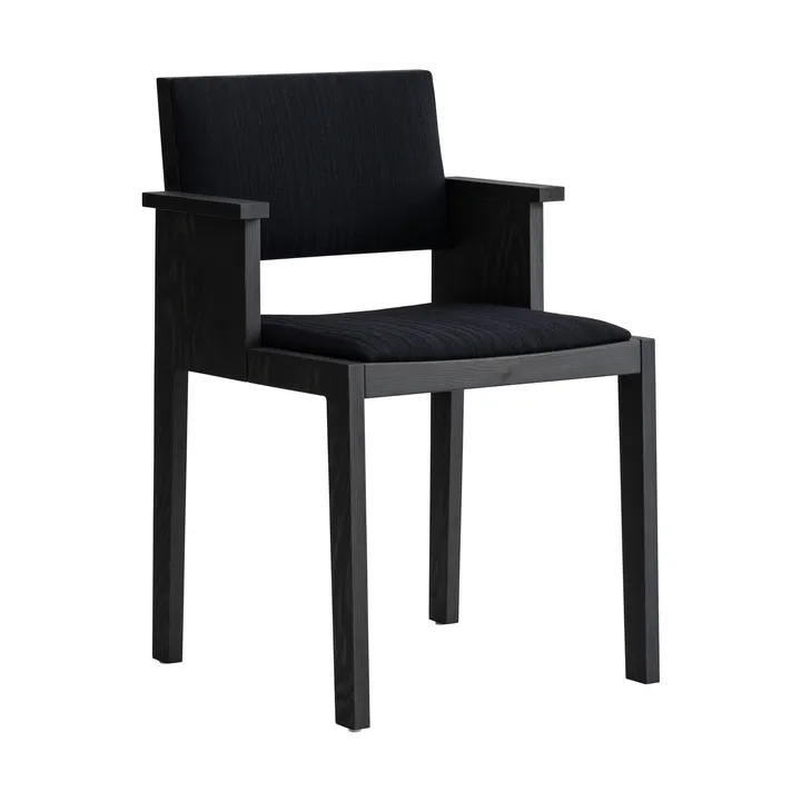 016 Maasto Dining Armchair karmstol - Svartbeiset furu, frontkledd svart - Vaarnii