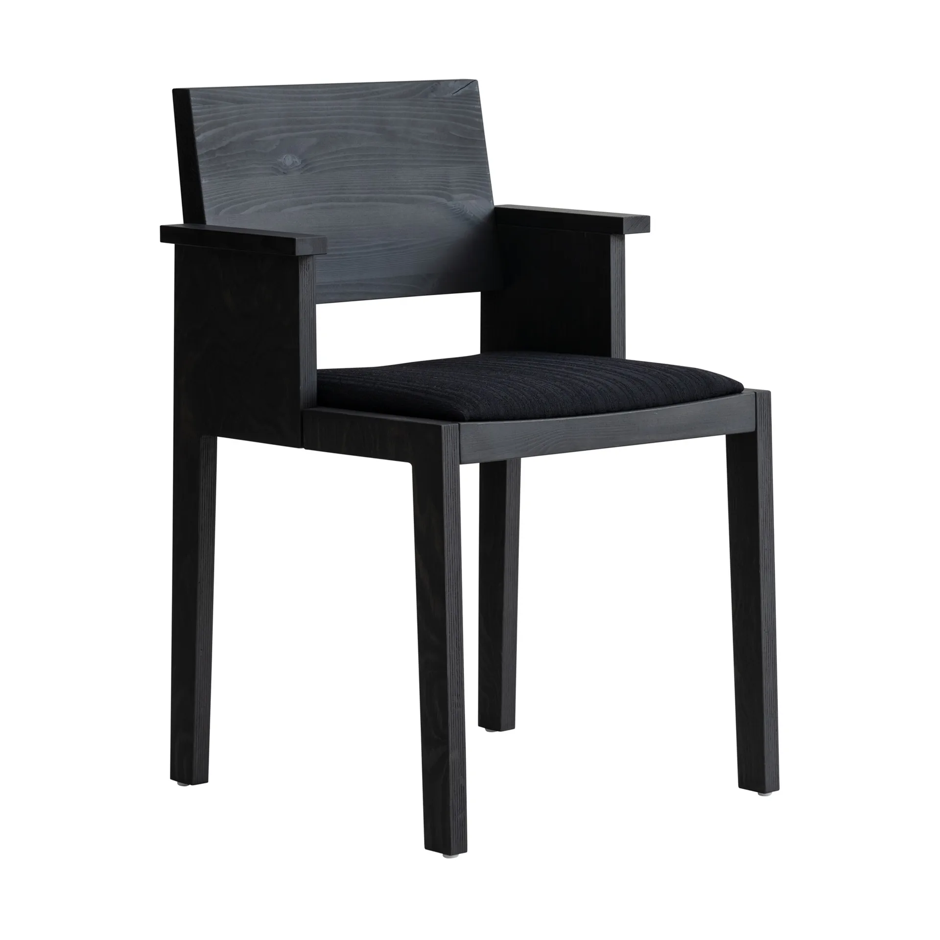 016 Maasto Dining Armchair karmstol, Svartbeiset furu, polstret sete svart Vaarnii