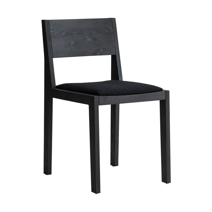 016 Maasto Dining Chair stol - Svartbeiset furu, polstret sete svart - Vaarnii