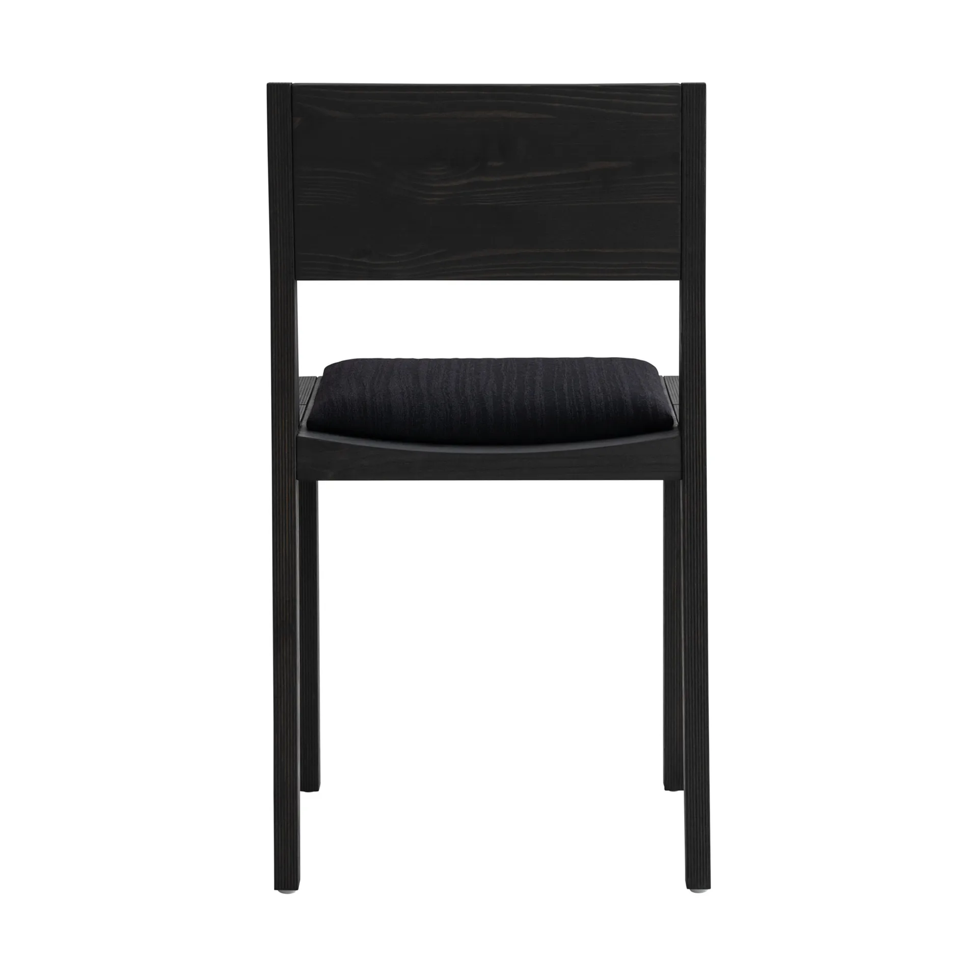 016 Maasto Dining Chair stol, Svartbeiset furu, polstret sete svart Vaarnii