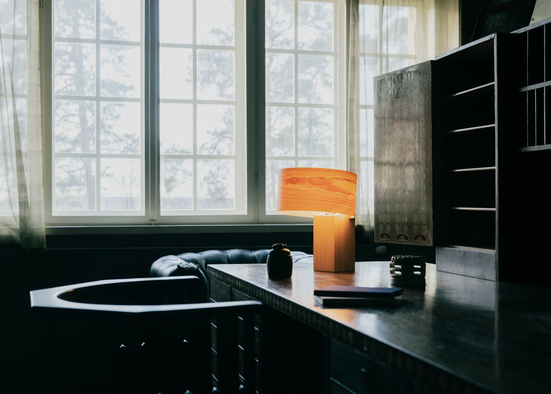 018 Hoop Table Lamp bordlampe, Matt oljevokset furu, 34 cm Vaarnii