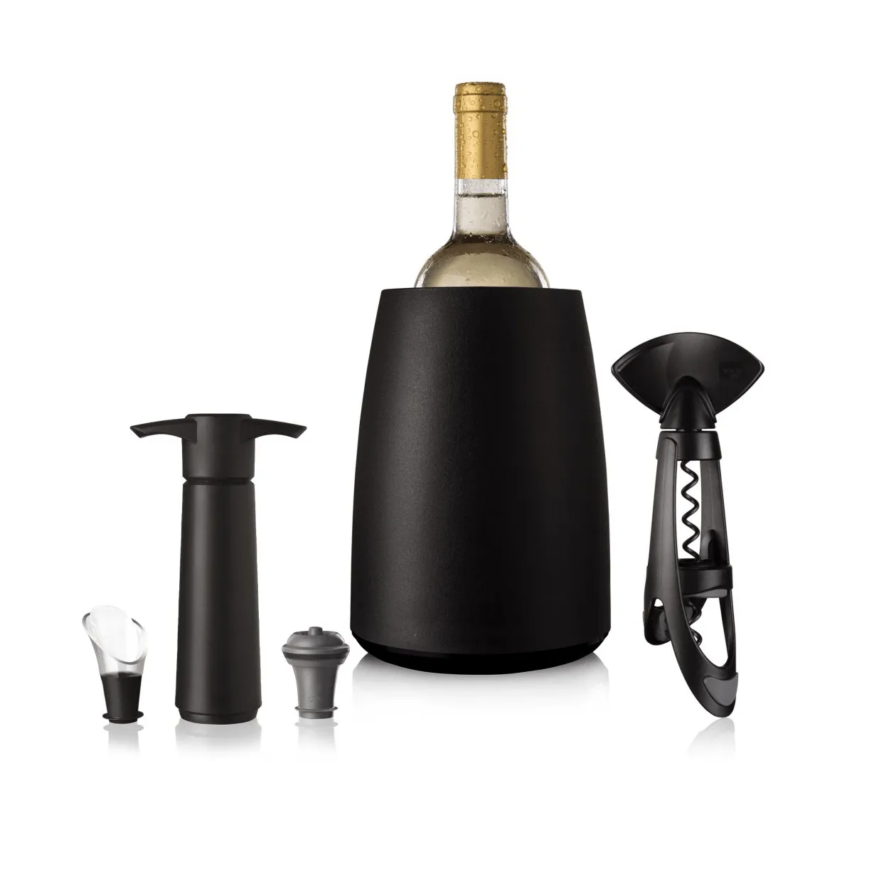 Vacuvin Elegant Plus vinsett, Svart, 5 deler Vacuvin