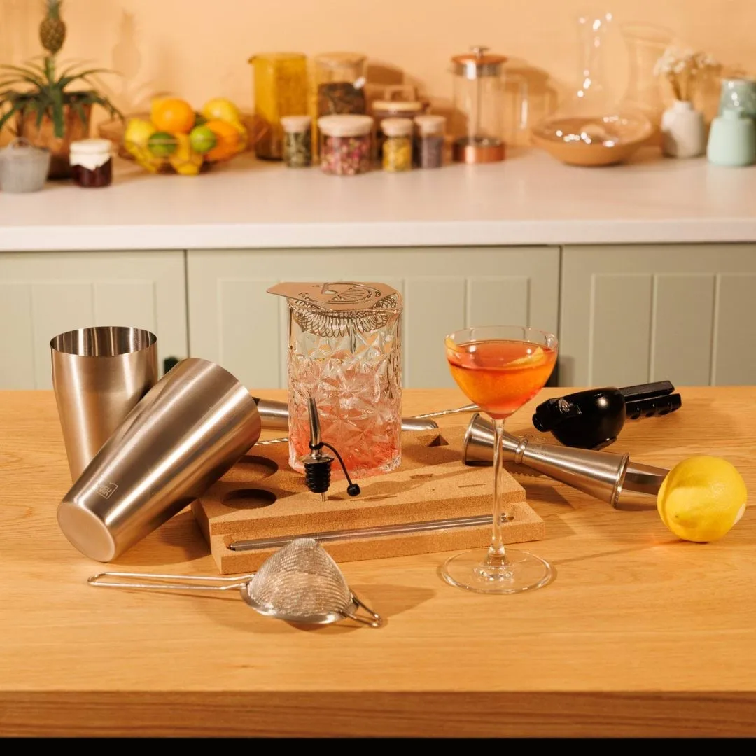Vacuvin Mixologist Bar In a Box cocktailsett, Rustfritt stål, 14 deler Vacuvin