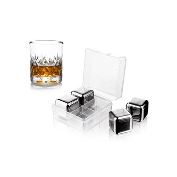 Vacuvin whiskystener - Rustfritt stål, 4-pakning - Vacuvin