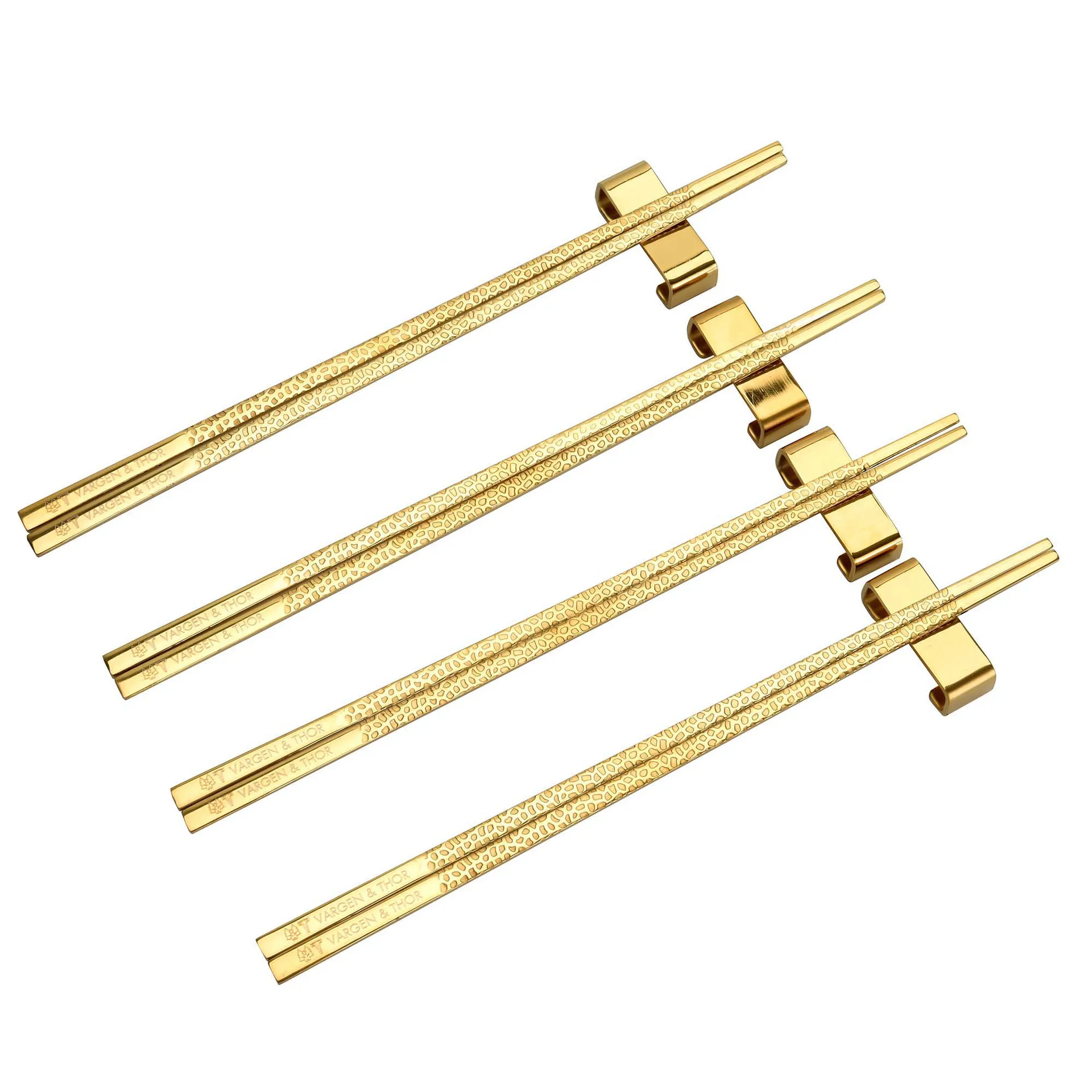 Kito Chopsticks spisepinner 4-pakning, Messing Vargen & Thor