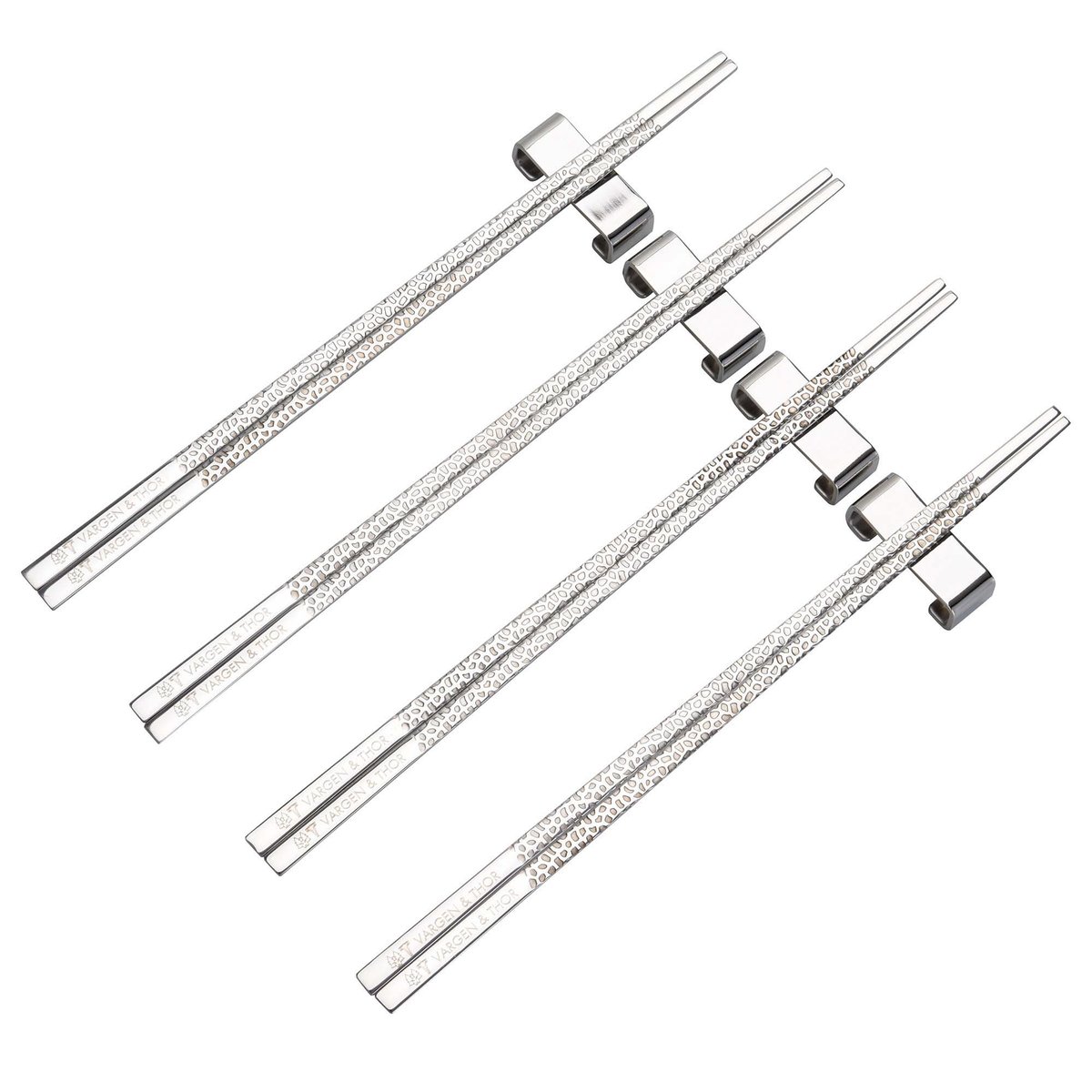 Vargen & Thor Kito Chopsticks spisepinner 4-pakning Sølv