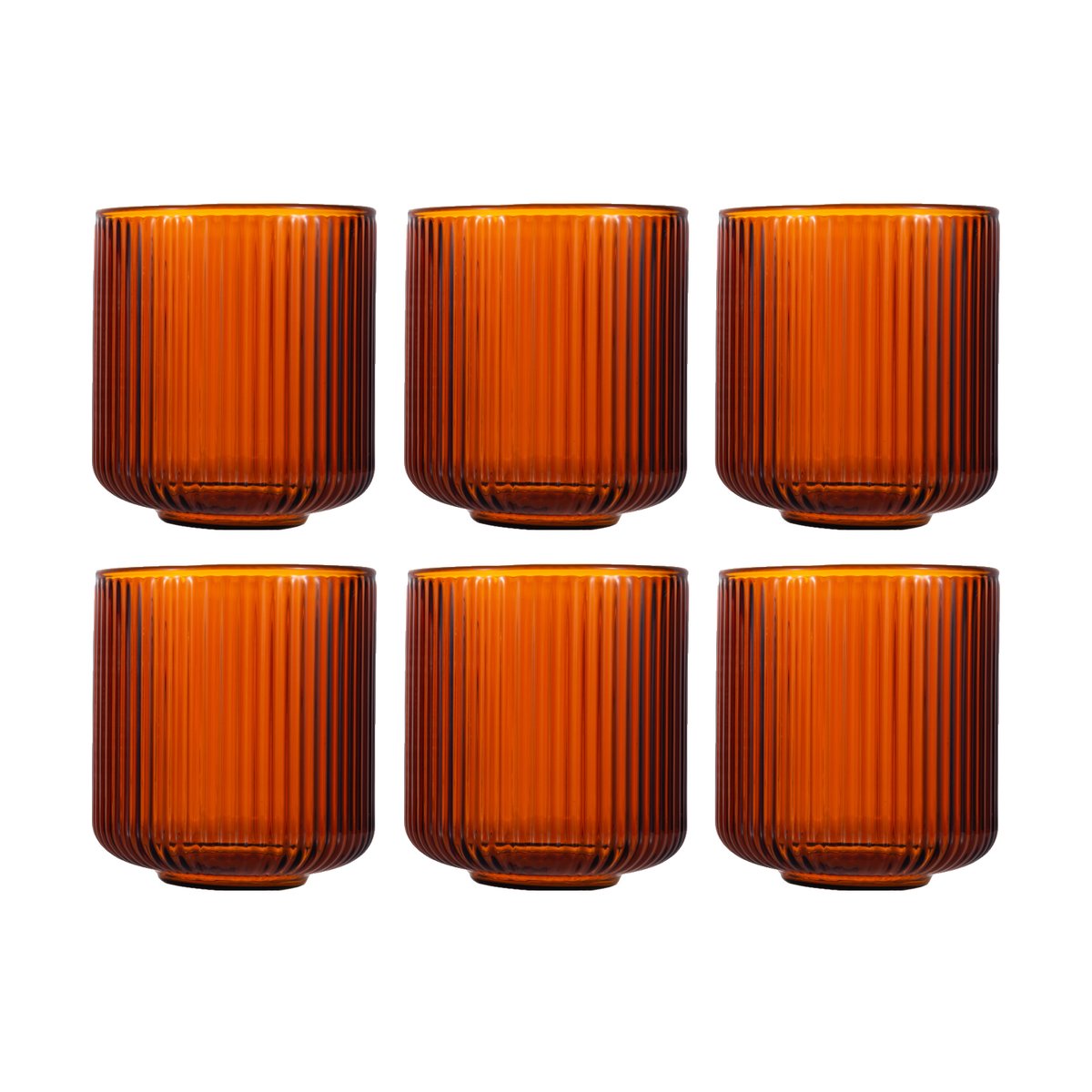 Vargen & Thor YKON glass 6-pakning 41 cl Rav amber | Skandinavisk Design | Rød